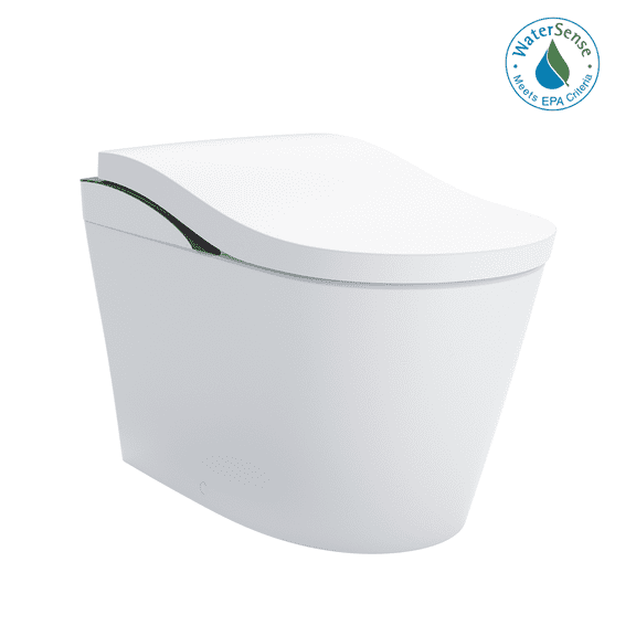 TOTO NEOREST LS Dual Flush 1.0 or 0.8 GF Integrated Bidet Toilet, Cotton White with Black Trim - MS8732CUMFG#01B