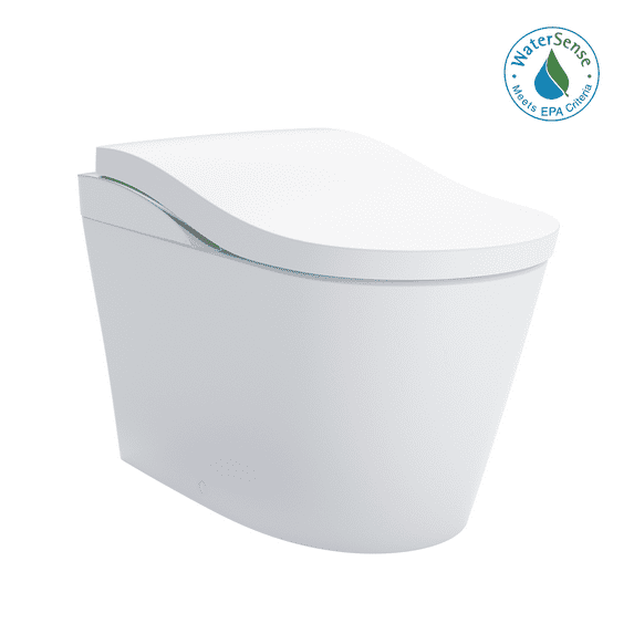 TOTO® NEOREST® LS Dual Flush 1.0 or 0.8 GF Integrated Bidet Toilet, Cotton White with Silver Trim - MS8732CUMFG#01S