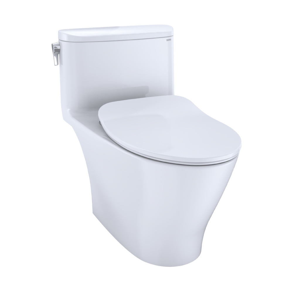 White High Efficiency Elongated One-Piece Toilet with Seat