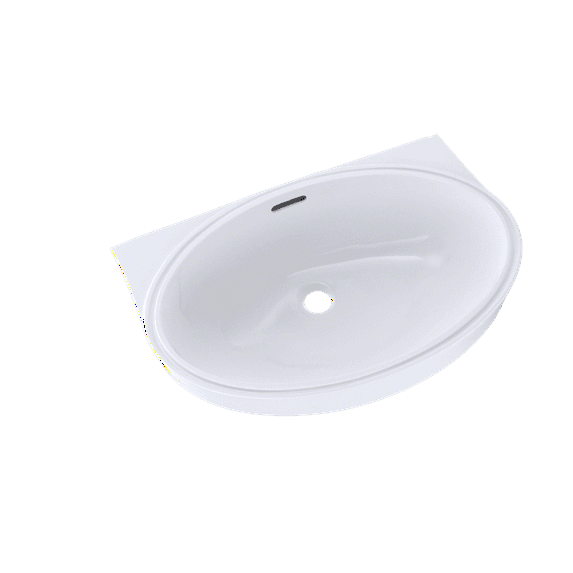 TOTO® Oval Oblong 21-5/8" x 14-5/8" Undermount Bathroom Sink with CeFiONtect™, Cotton White - LT548G#01