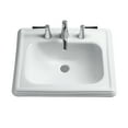 thumbnail image 1 of TOTO® Promenade® Rectangular Self-Rimming Drop-In Bathroom Sink for 4 Inch Center Faucets, Cotton White - LT531.4#01, 1 of 2
