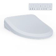 TOTO® S7 WASHLET®+ Electronic Bidet Toilet Seat with EWATER+® Bowl and Wand Cleaning and Classic Lid, Elongated, Cotton White - SW4724AT40#01