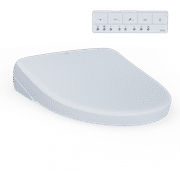 TOTO® S7A WASHLET®+ Electronic Bidet Toilet Seat with EWATER+® Bowl and Wand Cleaning, Auto Open and Close Contemporary Lid, Elongated, Cotton White - SW4736AT40#01