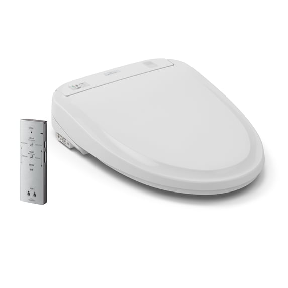 TOTO® WASHLET® S350e Electronic Bidet Toilet Seat with Auto Open and Close and ewater+ Sanitization, Round, Cotton White