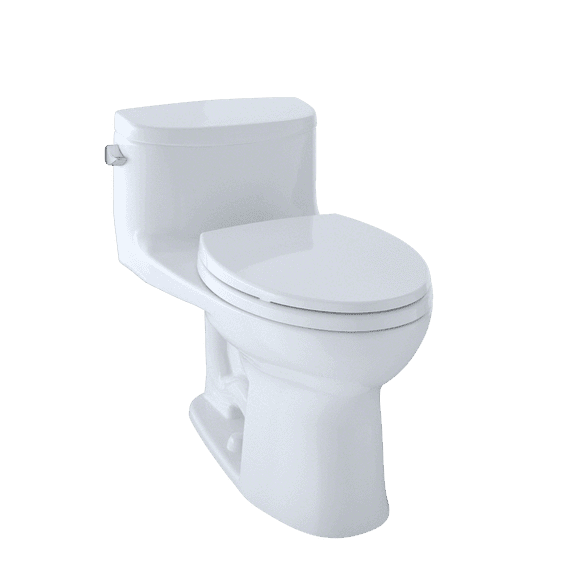 TOTO® Supreme® II One-Piece Elongated 1.28 GPF Universal Height Toilet with CeFiONtect™, Cotton White - MS634114CEFG#01