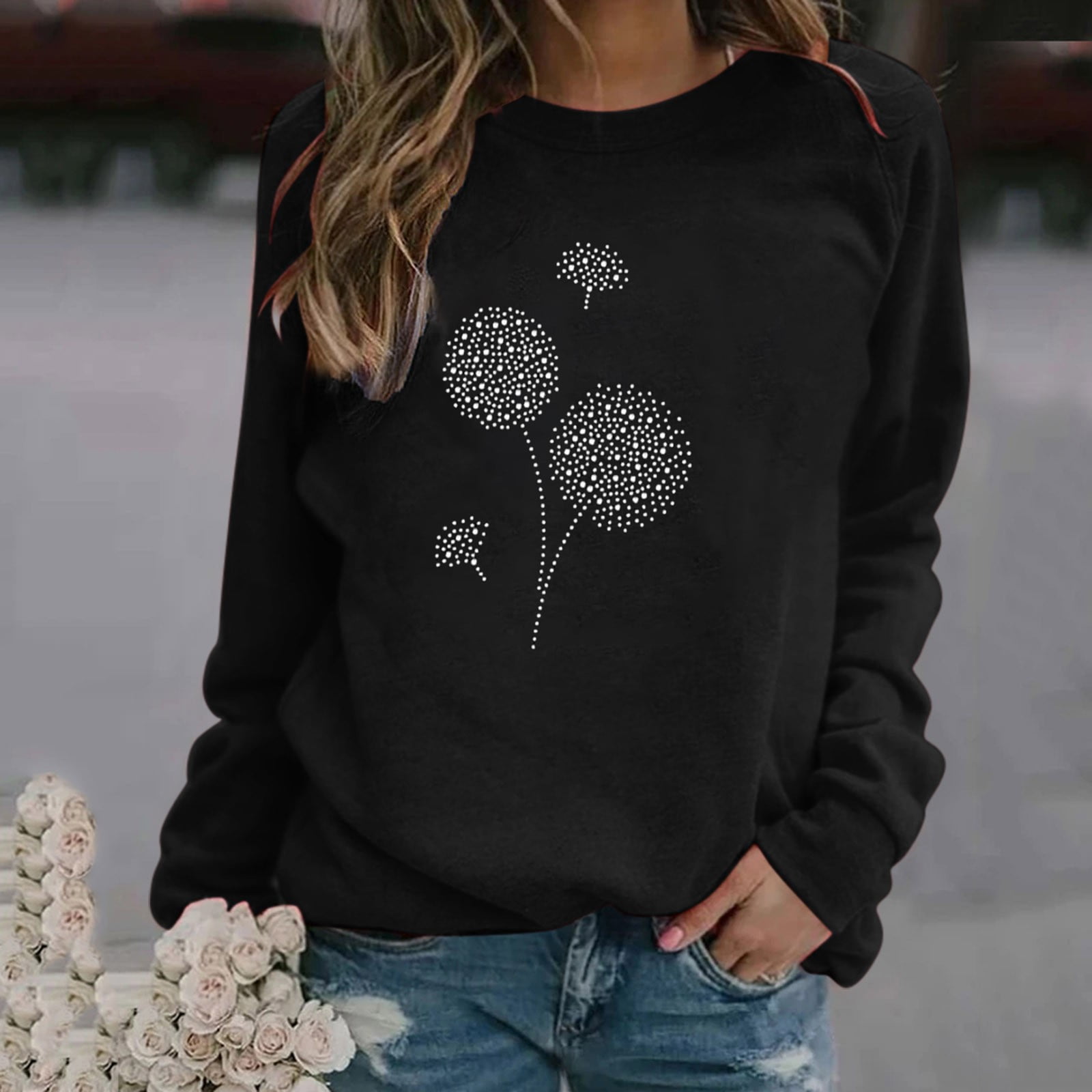 TOTO Sweatshirts Hoodies For Women Fashion Hot Fix Rhinestone