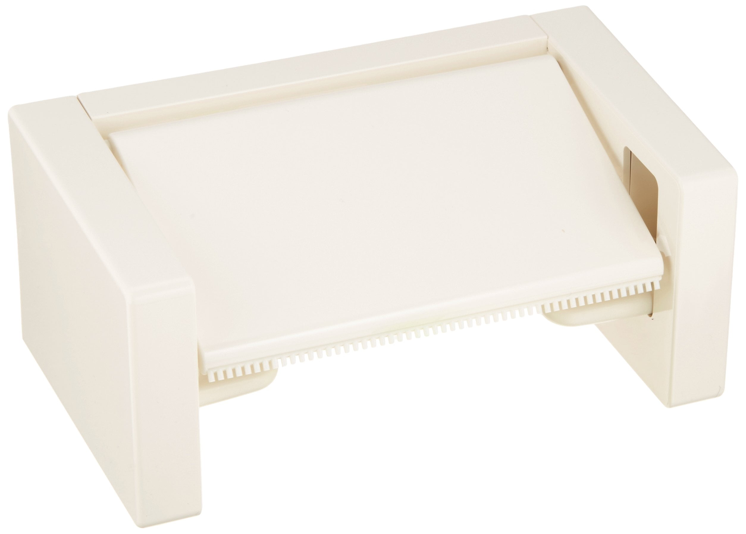 Pastel Ivory Resin Modern Rectangular Toilet Paper Holder