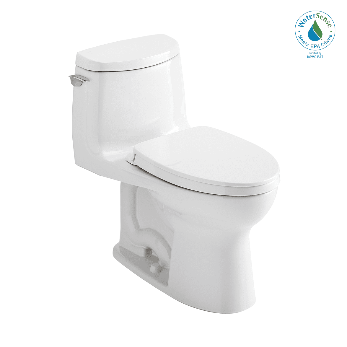 Bone Vitreous China Elongated One-Piece Toilet with High Efficiency Flush