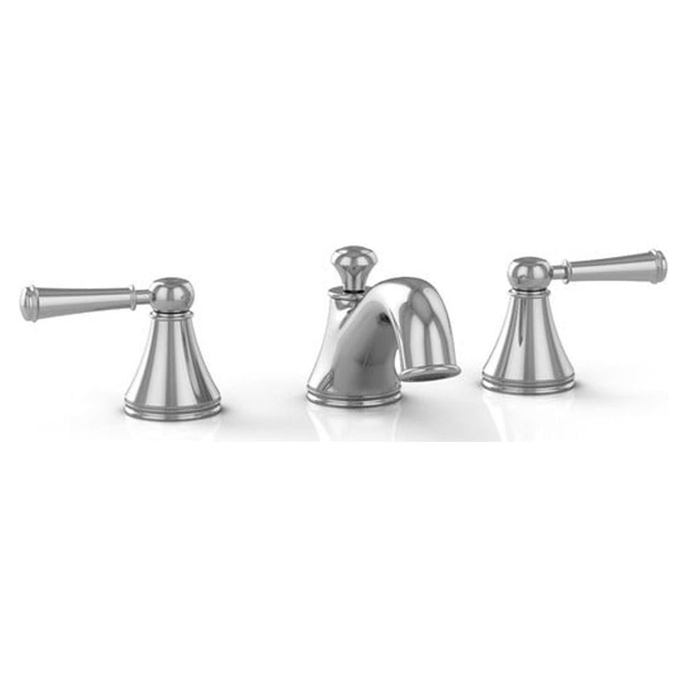 Elegant Polished Chrome Widespread Bathroom Faucet with Drain Assembly