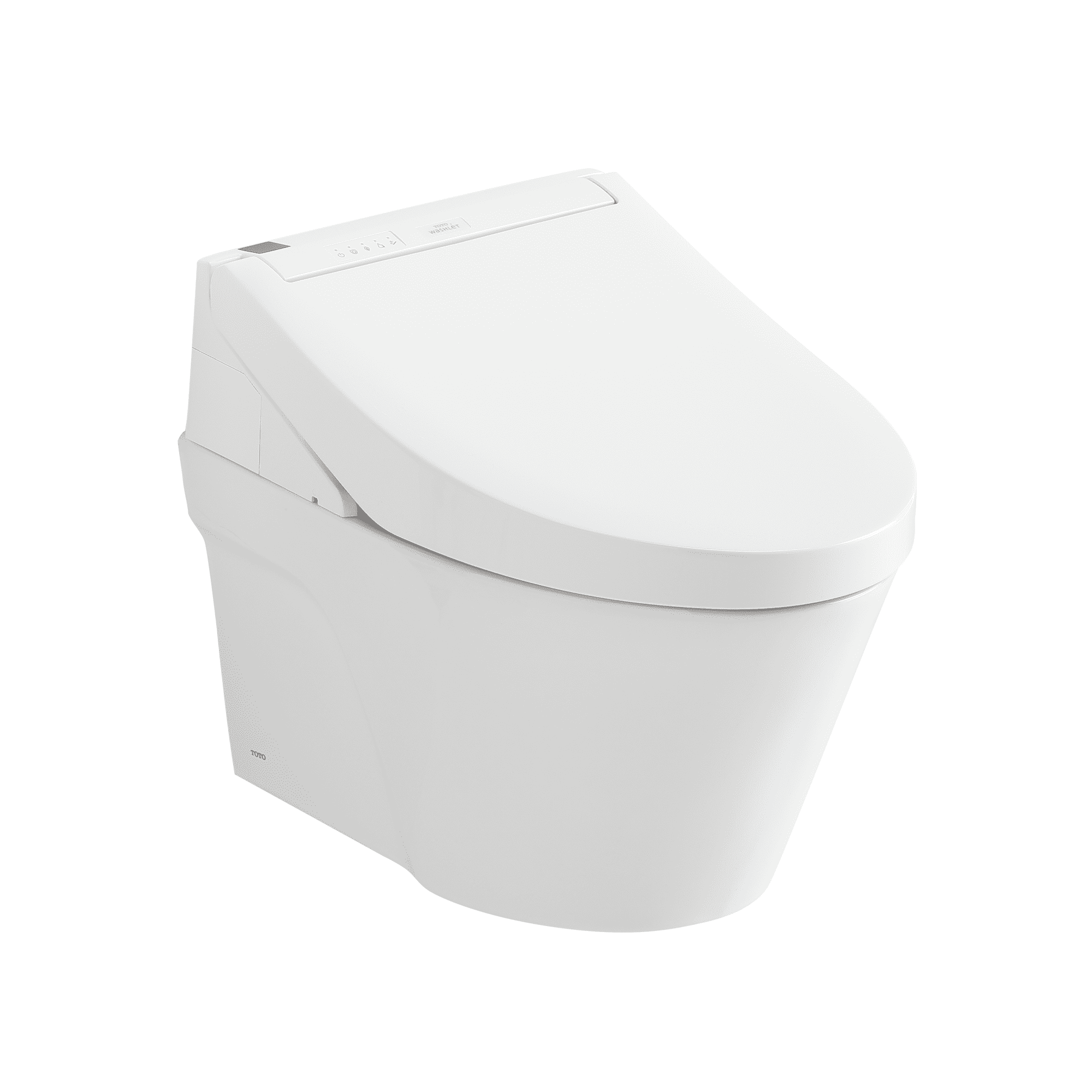 Cotton White Wall Mounted Dual Flush Elongated Toilet
