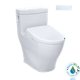 thumbnail image 1 of TOTO® WASHLET®+ Aimes One-Piece Elongated 1.28 GPF Toilet and Contemporary WASHLET S7A Contemporary Bidet Seat, Cotton White - MW6264736CEFG#01, 1 of 5