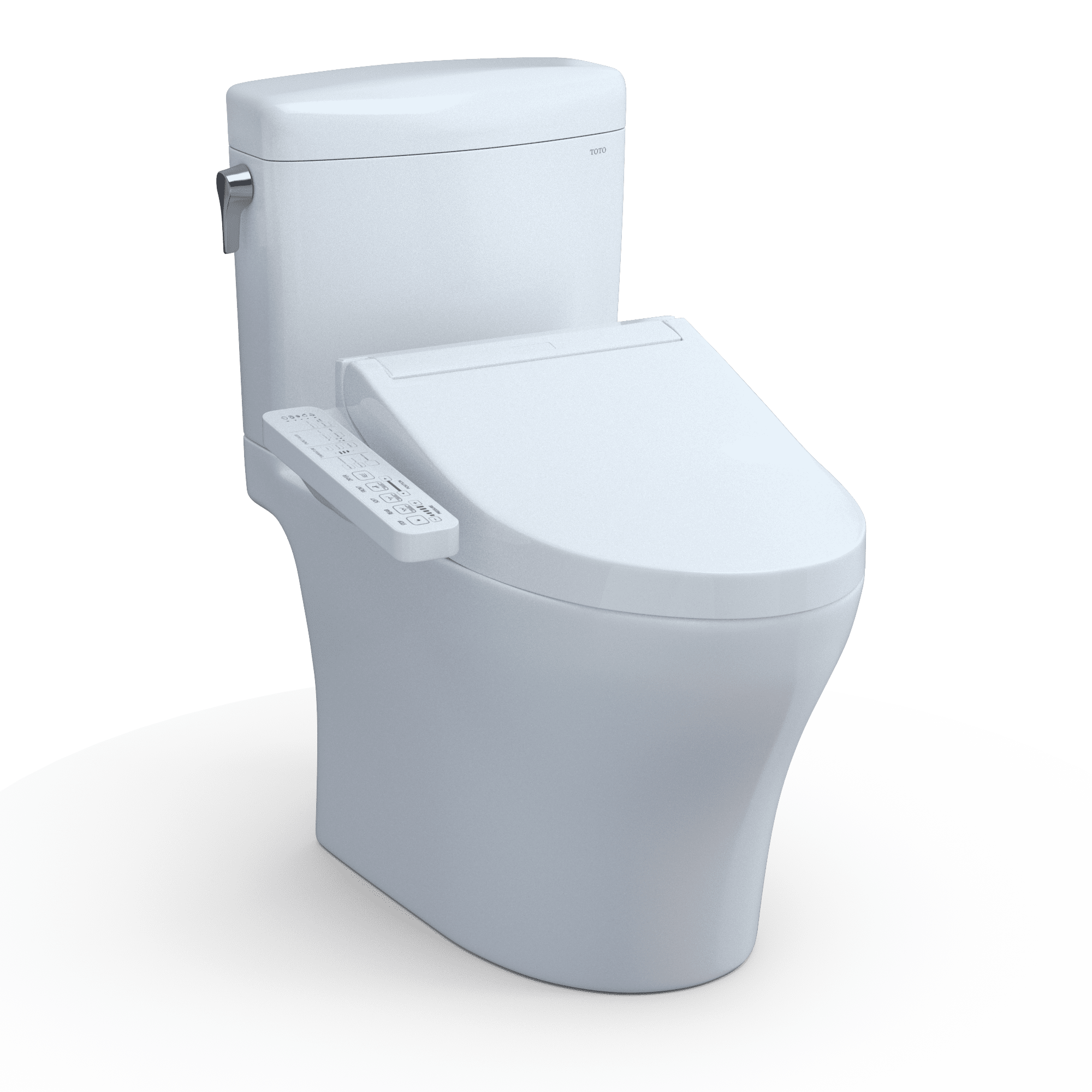 TOTO® WASHLET®+ Aquia IV® Cube Two-Piece Elongated Dual Flush 1.28 and 0.9 GPF Toilet with C2 Bidet Seat, Cotton White - MW4363074CEMFGN#01