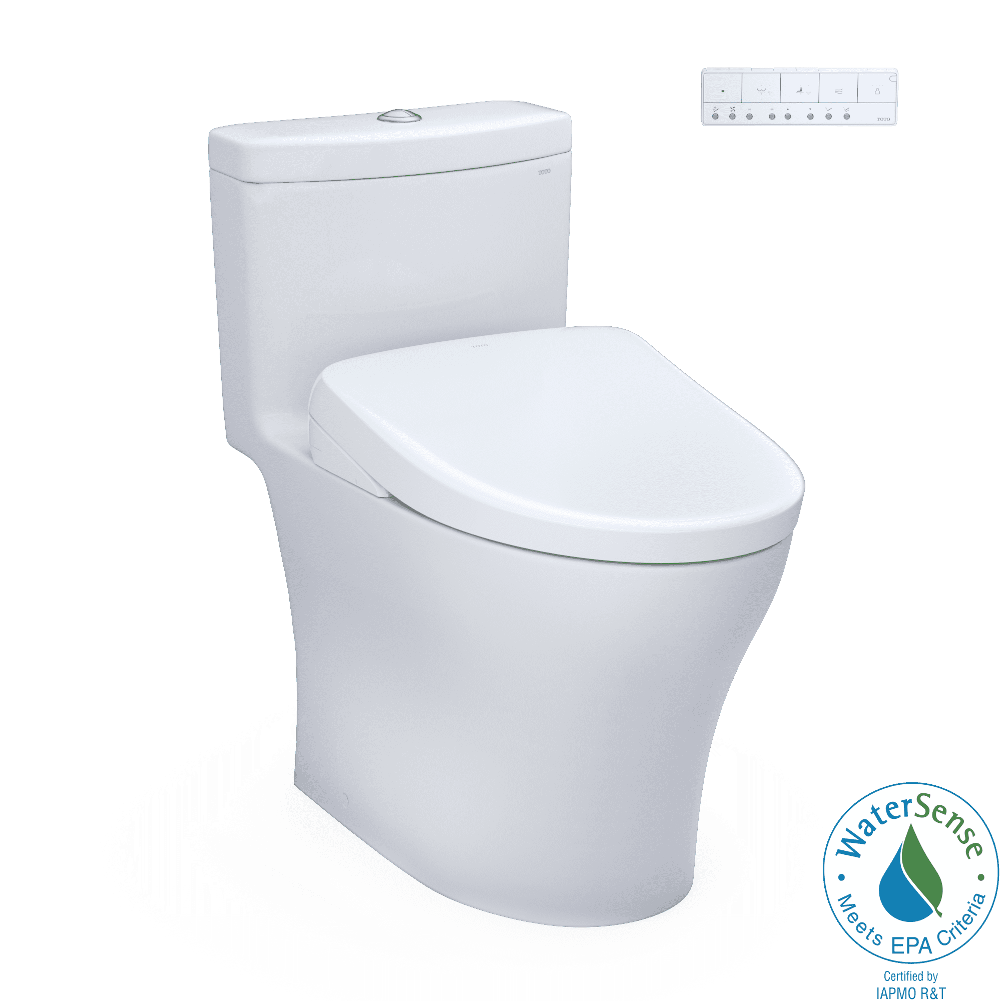 White Elongated Dual Flush High Efficiency One-Piece Toilet