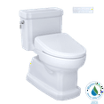 thumbnail image 1 of TOTO® WASHLET®+ Eco Guinevere® Elongated 1.28 GPF Universal Height Toilet, S7A Classic Bidet Seat with AutoFlush and Auto Open/Close, Cotton White - MW9744734CEFGA#01, 1 of 5