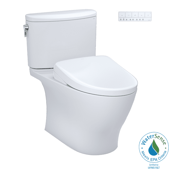 TOTO® WASHLET®+ Nexus® Two-Piece Elongated 1.28 GPF Toilet with S7A Contemporary Bidet Seat, Cotton White - MW4424736CEFG#01