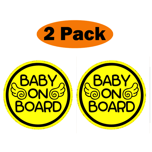 TOTOMO Baby on Board Magnet for Cars Funny Cute Safety Caution Decal Sign for Car Window and Bumper No Need for Sticker or Suction Cup - Baby Angel (2 Pack)