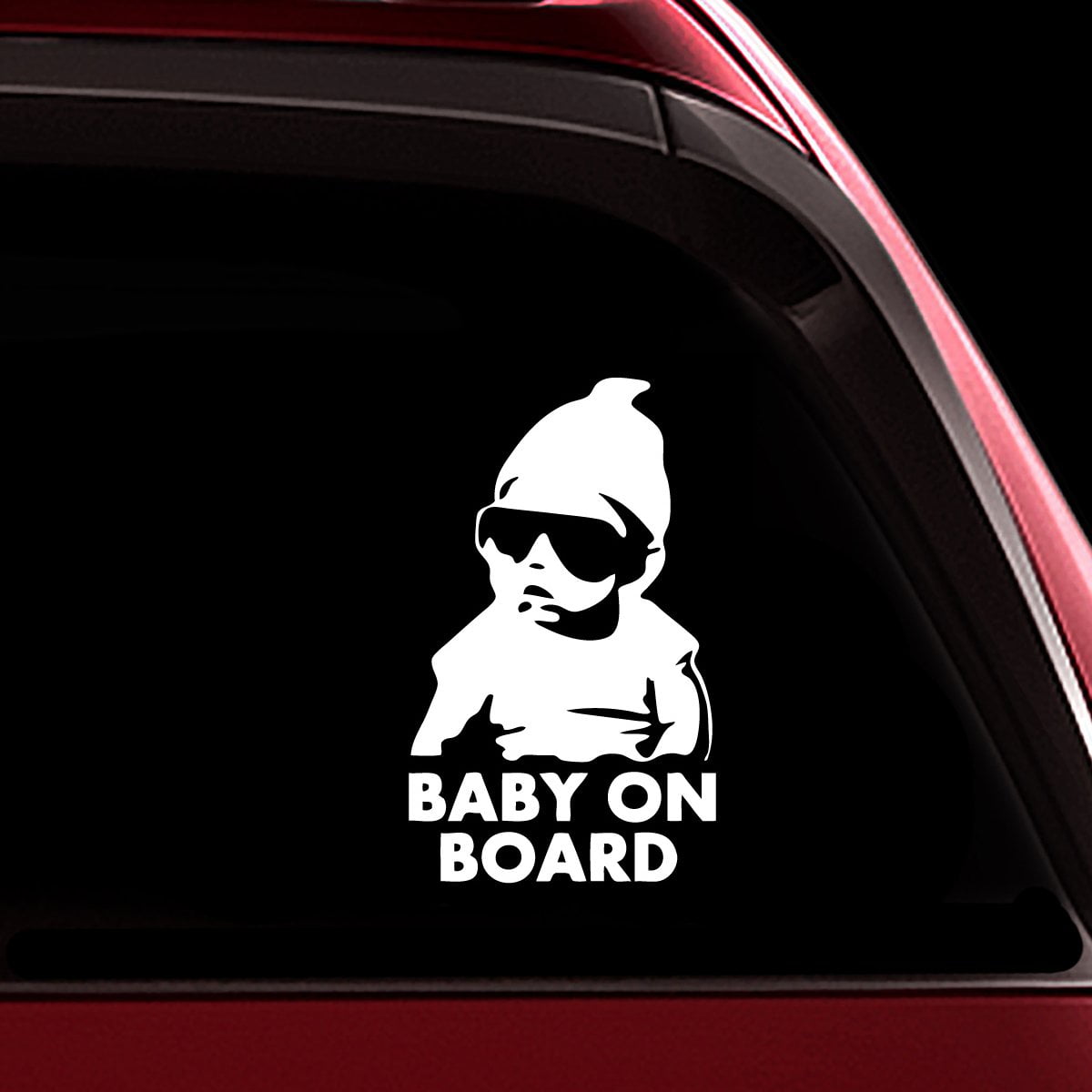 Car Sticker Warning Baby On Board Funny Cute Boy Car Exterior