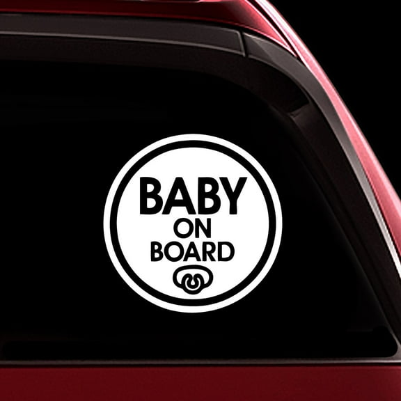 TOTOMO Baby on Board Sticker for Cars Funny Cute Safety Caution Decal Sign for Car Window and Bumper No Need for Magnet or Suction Cup - Baby Pacifier