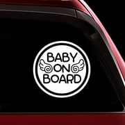 TOTOMO Baby on Board Sticker for Cars Funny Cute Safety Caution Decal Sign for Car Window and Bumper No Need for Magnet or Suction Cup - Baby Angel