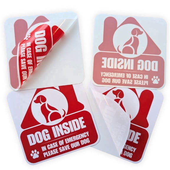 TOTOMO Dog Inside Emergency Alert Stickers, Personalized Pet Photo Window Decals, 4-Pack