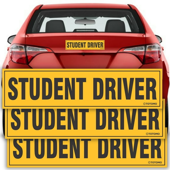 TOTOMO Student Driver Magnet for Car, Large 12"x3" Reflective Safety Sign, 3 Pack