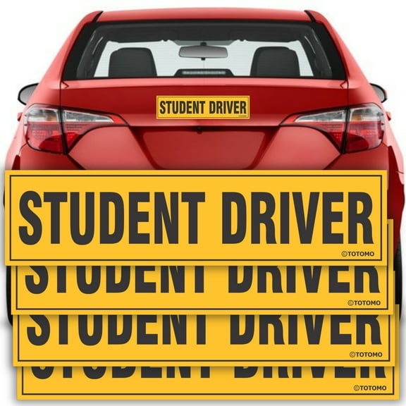TOTOMO Student Driver Magnet for Car, Large 12"x3" Reflective Safety Sign, 4 Pack