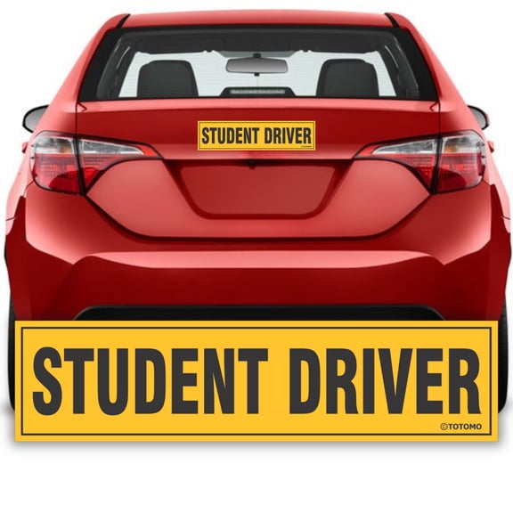 TOTOMO Student Driver Magnet for Car, Large 12"x3" Reflective Safety Sign