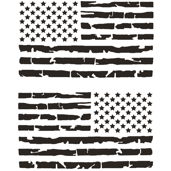 TOTOMO USA American Flag Car Sticker Decal 2 Pack Black USF-02