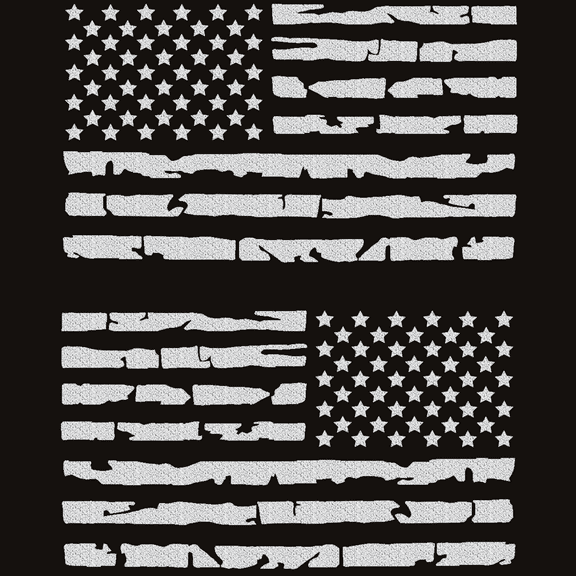 TOTOMO USA American Flag Car Sticker Decal 2 Pack Silver USF-02S