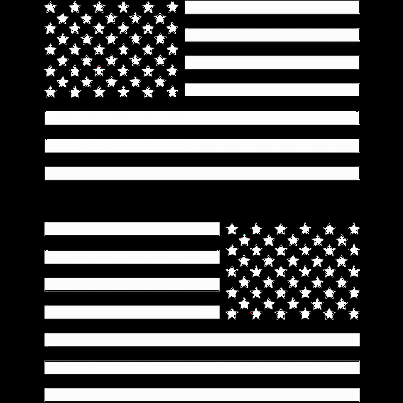 TOTOMO USA American Flag Car Sticker Decal 2 Pack White USF-01W