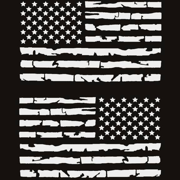 TOTOMO USA American Flag Car Sticker Decal 2 Pack White USF-02W