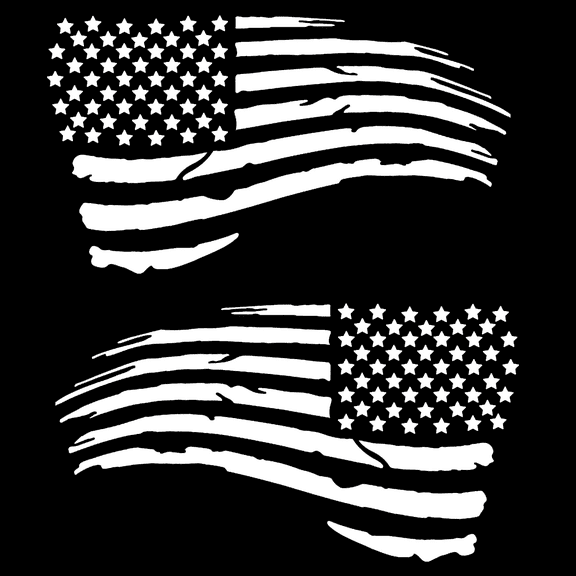 TOTOMO USA American Flag Car Sticker Decal 2 Pack White USF-03W