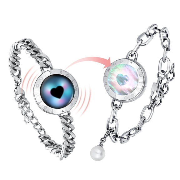 TOTWOO Candy Collection-Long Distance Touch Bracelets for Couples, Vibration & Light up for Love -Pair of Couples Bracelets | Long Distance Relationship Gifts for Girlfriend