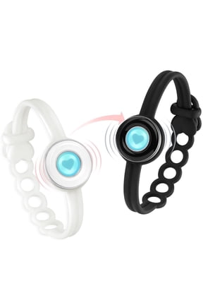 Long Distance Touch Bracelets for Couples-Candy Collection(Black & White), Vibration & Light up for Love -Pair of Couples Bracelets