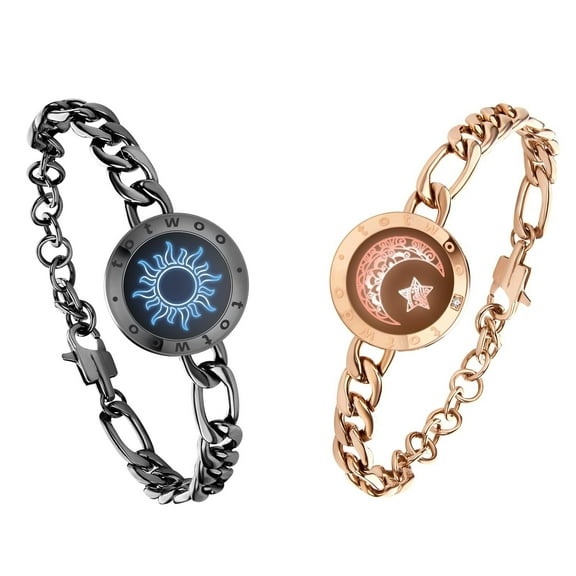 TOTWOO Long Distance Touch Bracelets for Couples, Long Distance Relationship Gifts for Girlfriend