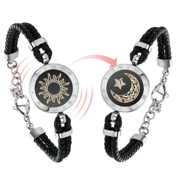 TOTWOO Long Distance Touch Bracelets for Couples, Long Distance Relationship Gifts for Girlfriend
