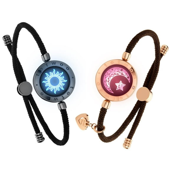 TOTWOO Long Distance Touch Bracelets for Couples, Vibration & Light up for Love Couples Bracelets | Long Distance Relationship Gifts for Girlfriend