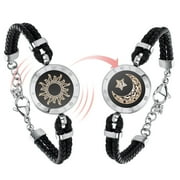 TOTWOO Touch Bracelets for Couples, Vibration & Light up for Love CouplesSilver+Silver Long Distance Relationship Gifts for Girlfriend