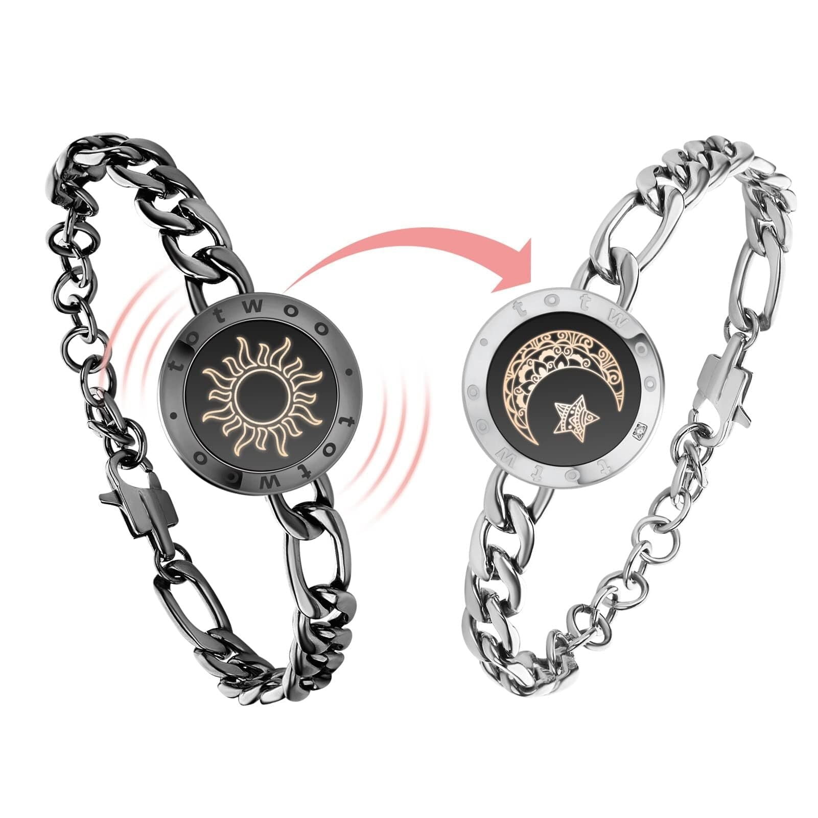 Je Huis Totwoo armband koppel - Trillen, licht & lange afstand - Slimme liefdesarmbanden