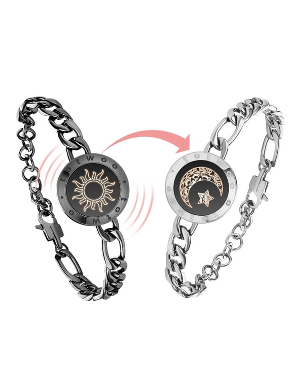 Touch Bracelets for Couples, Vibration & Light up for Love Couples | Long Distance Relationship Gifts for Girlfriend