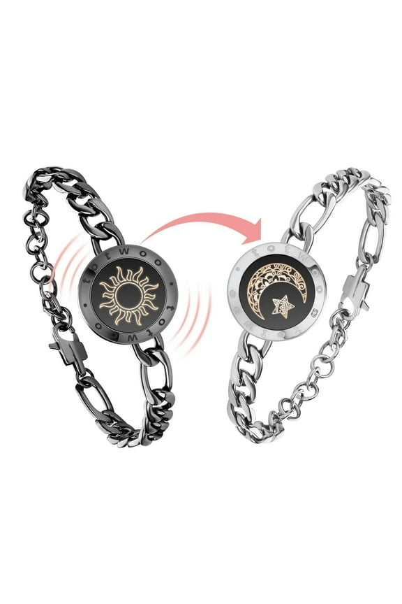 Touch Bracelets for Couples, Vibration & Light up for Love Couples | Long Distance Relationship Gifts for Girlfriend