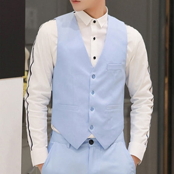 TOTYC Men's Trendy Bottons Formal Business Slim Fit Dress Vest Suit Tuxedo Waistcoats