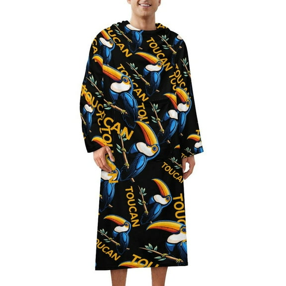 TOUCAN Wearable Blanket with Sleeves and Pocket Comfy Flannel Fleece Snuggy Wrap Throws Blankets Robe 152x65cm