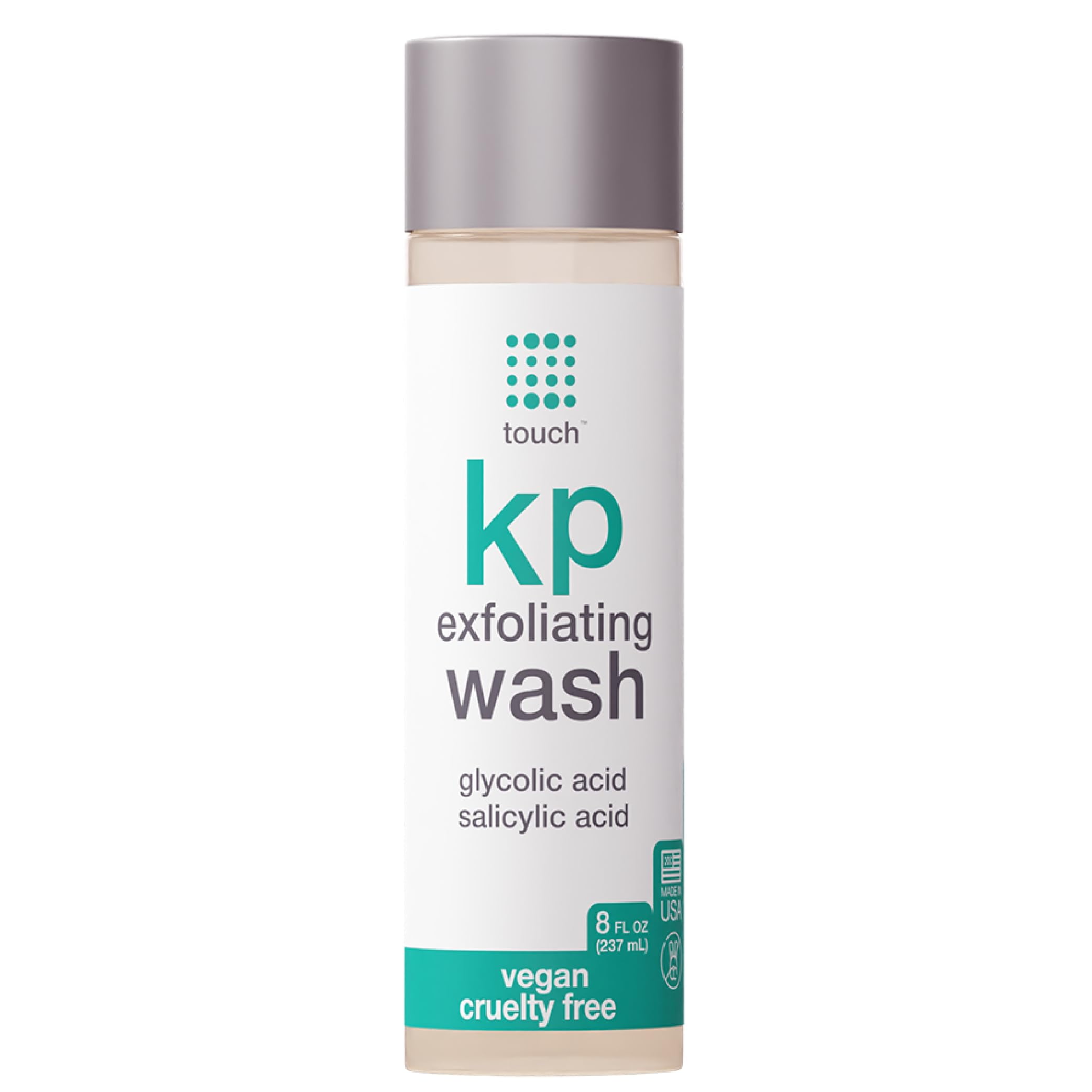 TOUCH Keratosis Pilaris Exfoliating Body Wash Cleanser KP Body Wash with 15 Glycolic Acid