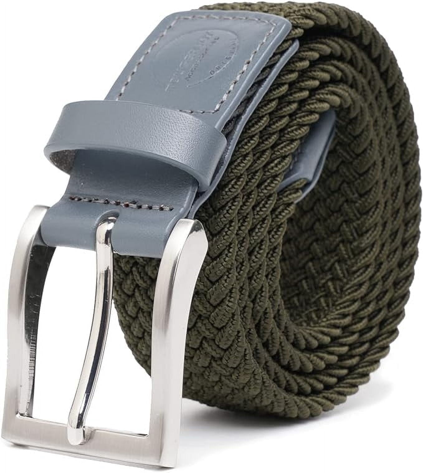 TOUGERJOY Mens Stretch Belt, Woven Elastic Braided Web Belt  display picture 1
