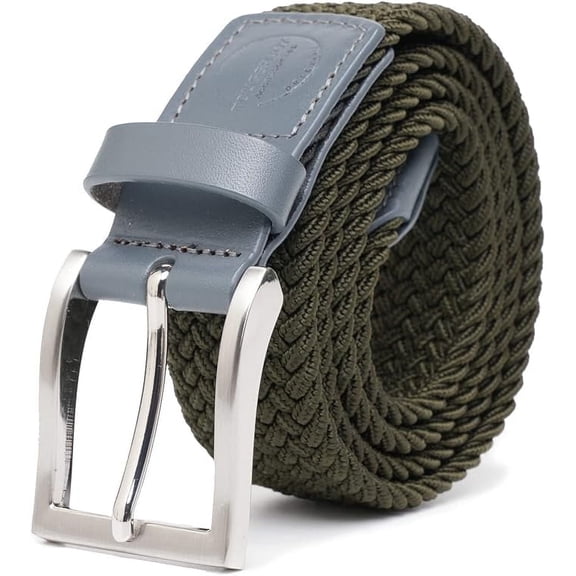 TOUGERJOY Mens Stretch Belt, Woven Elastic Braided Web Belt Casual for Golf Hunting Pants Jeans