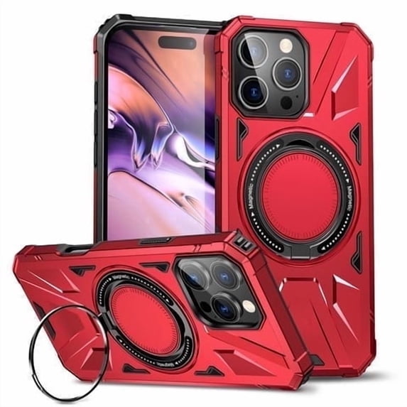 iCase Shop Hard Shell Back Cover Cell Phone Case for Apple iPhone 16 Pro Max, Red