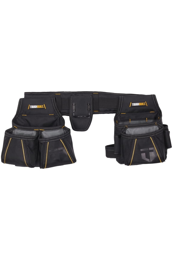 - CARPENTER TOOL BELT WITH POCKETS AND 2 HAMMER HOLDERS - BLACK