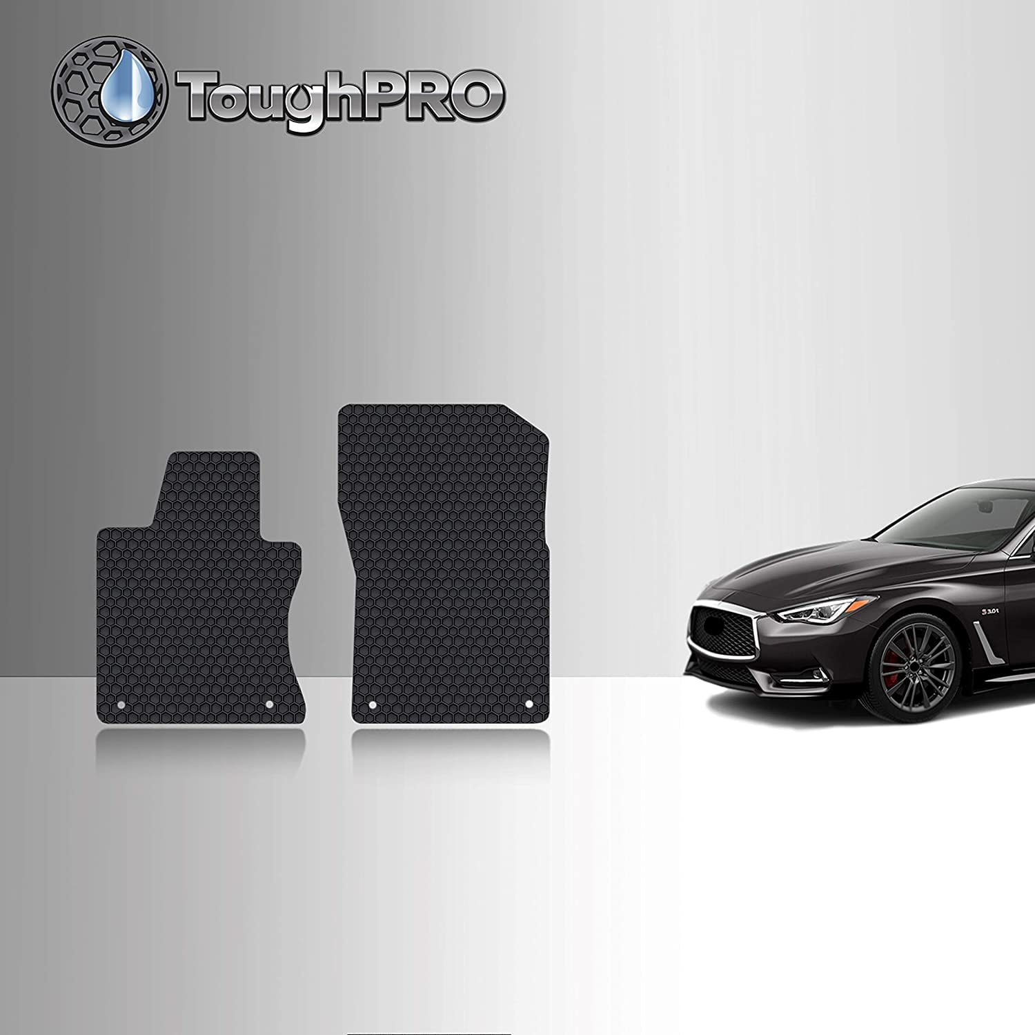 TOUGHPRO Floor Mat Accessories (Front Row Set) Compatible with Infiniti