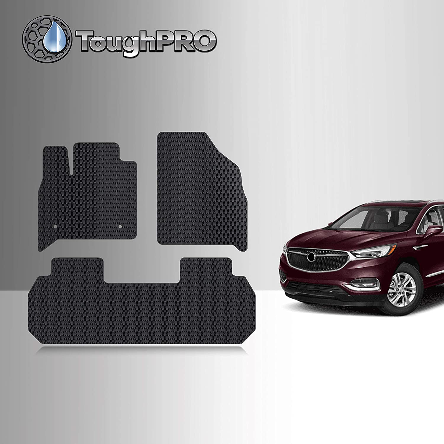 TOUGHPRO Floor Mat Accessories Set (Front Row + 2nd Row) Compatible with Buick Enclave All